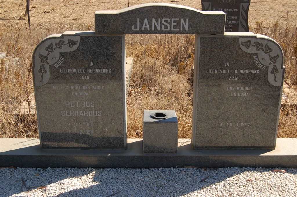 JANSEN Petrus Gerhardus 1922-1994 &amp; ? 1927-