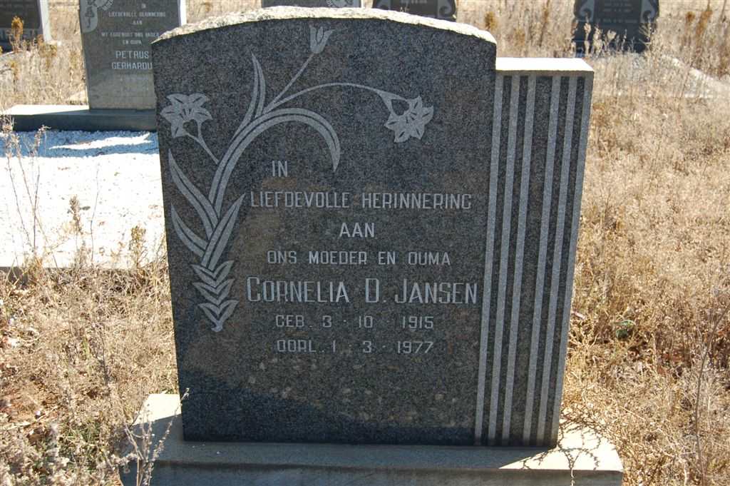 JANSEN Cornelia D. 1915-1977