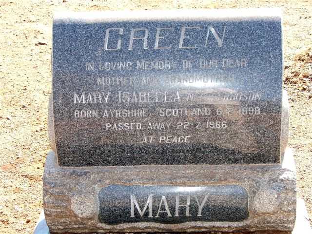 GREEN Mary Isabella 1898-1966