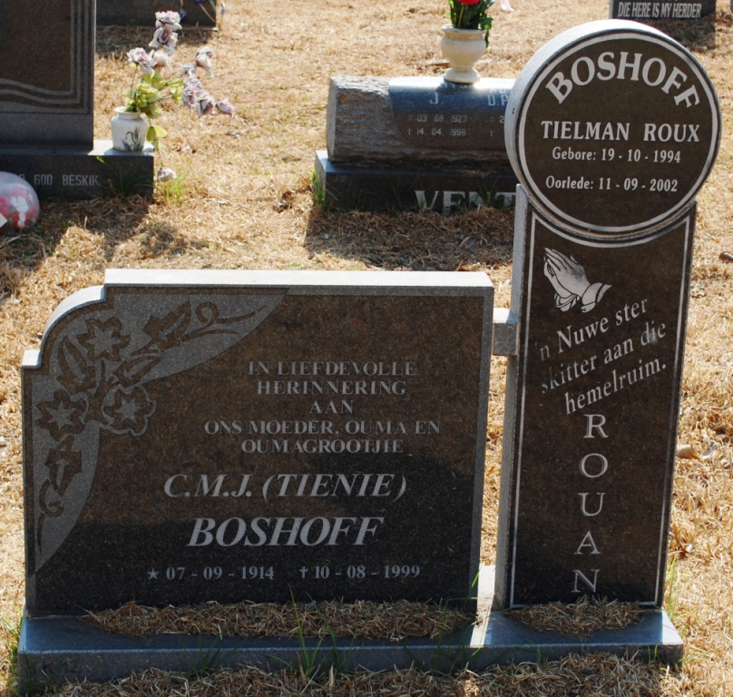 BOSHOFF C.M.J. 1914-1999 :: BOSHOFF Tielman Roux 1994-2002