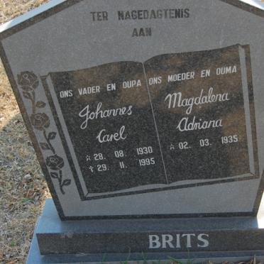 BRITS Johannes Carel 1930-1995 &amp; Magdalena Adriana 1935-