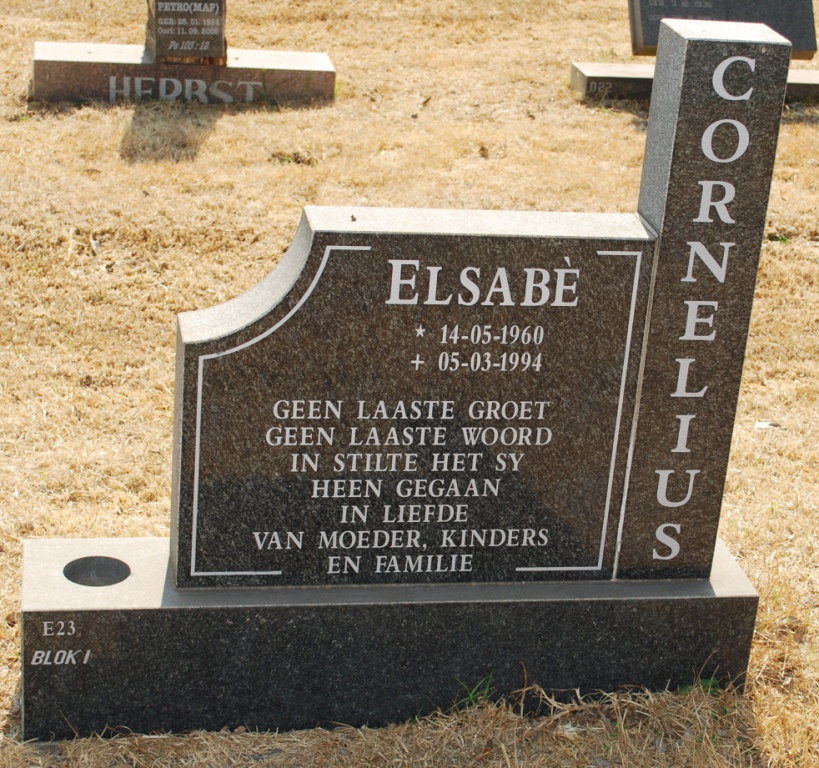 CORNELIUS Elsabé 1960-1994