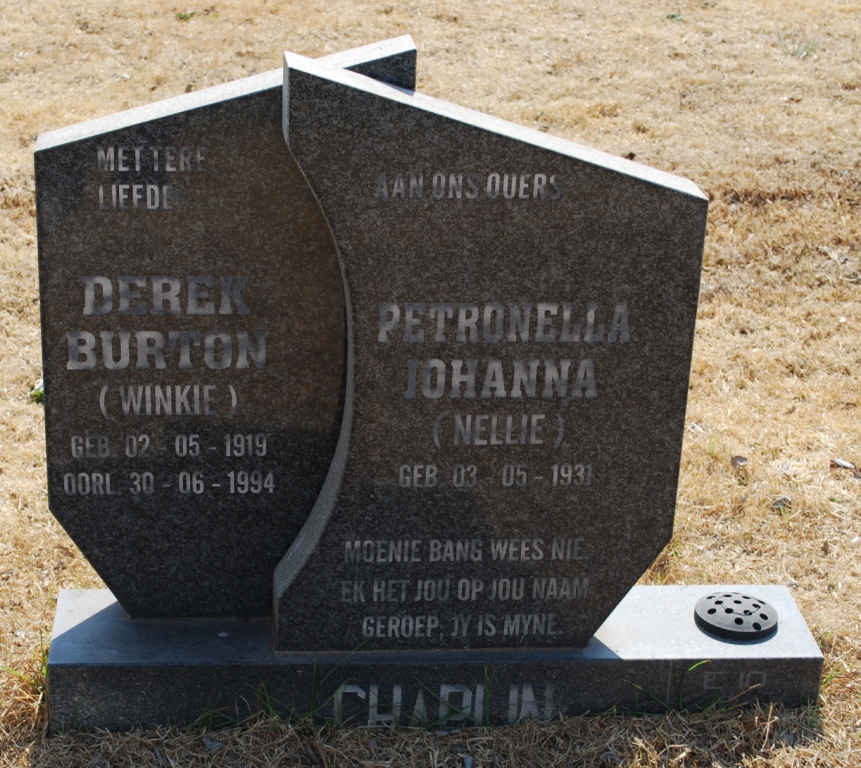 CHAPLIN Derek Burton 1919-1994 &amp; Petronella Johanna 1931-