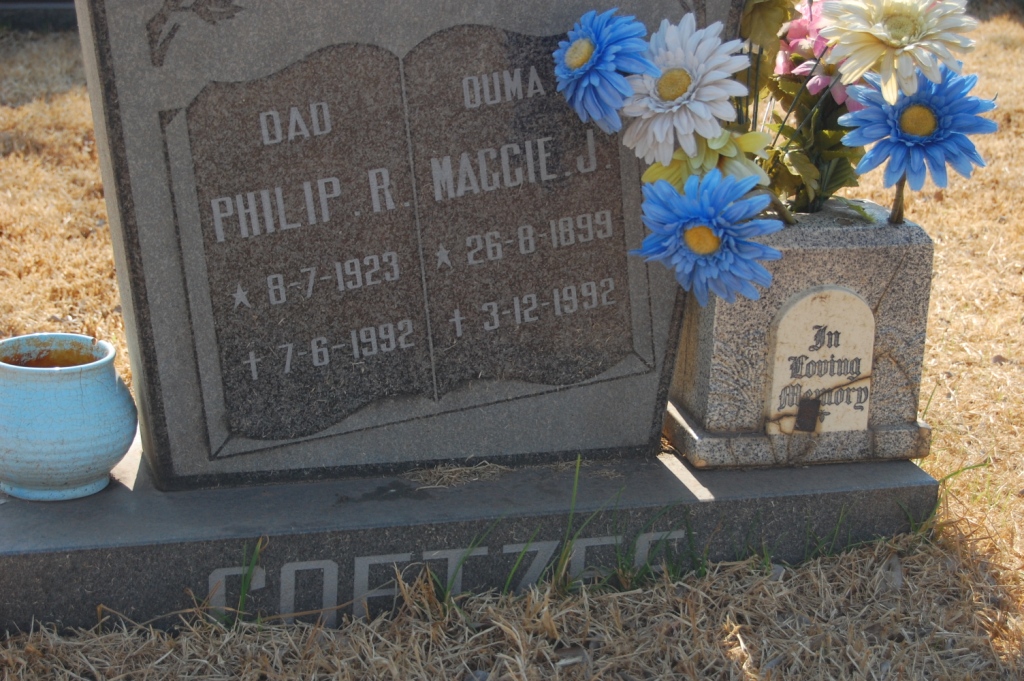 COETZEE Philip R. 1923-1992 &amp; Maggie J. 1899-1992