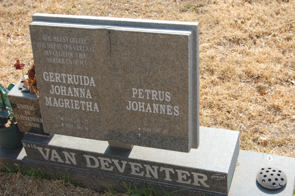 DEVENTER Petrus Johannes, van &amp; Gertruida Johanna Magrietha