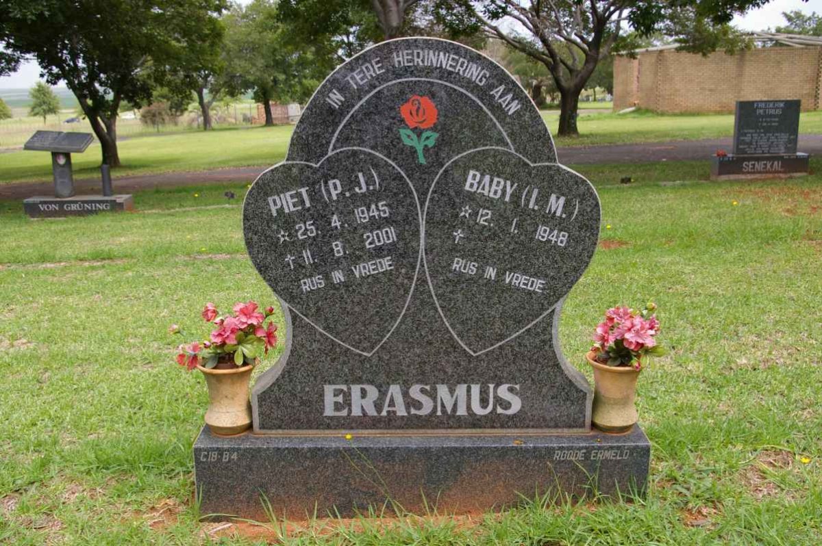 ERASMUS P.J. 1945-2001 &amp; I.M. 1948-