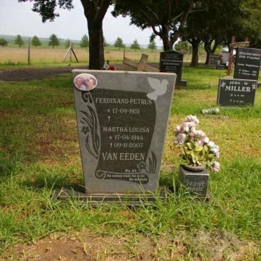 EEDEN Ferdinand Petrus, van 1951- &amp; Martha Louisa 1944-2007