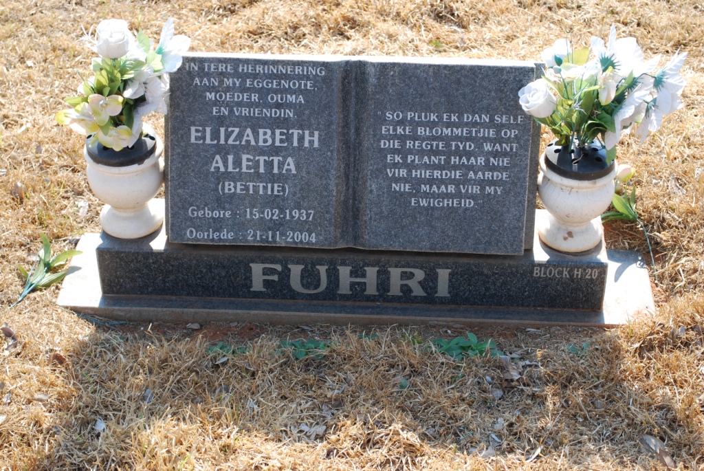 FUHRI Elizabeth Aletta 1937-2004
