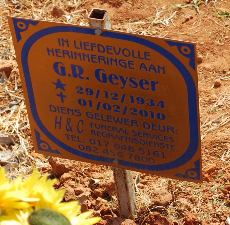 GEYSER G.R. 1934-2010