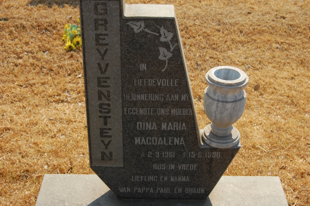 GREYVENSTEIN Dina Maria Magdalena 1961-1996