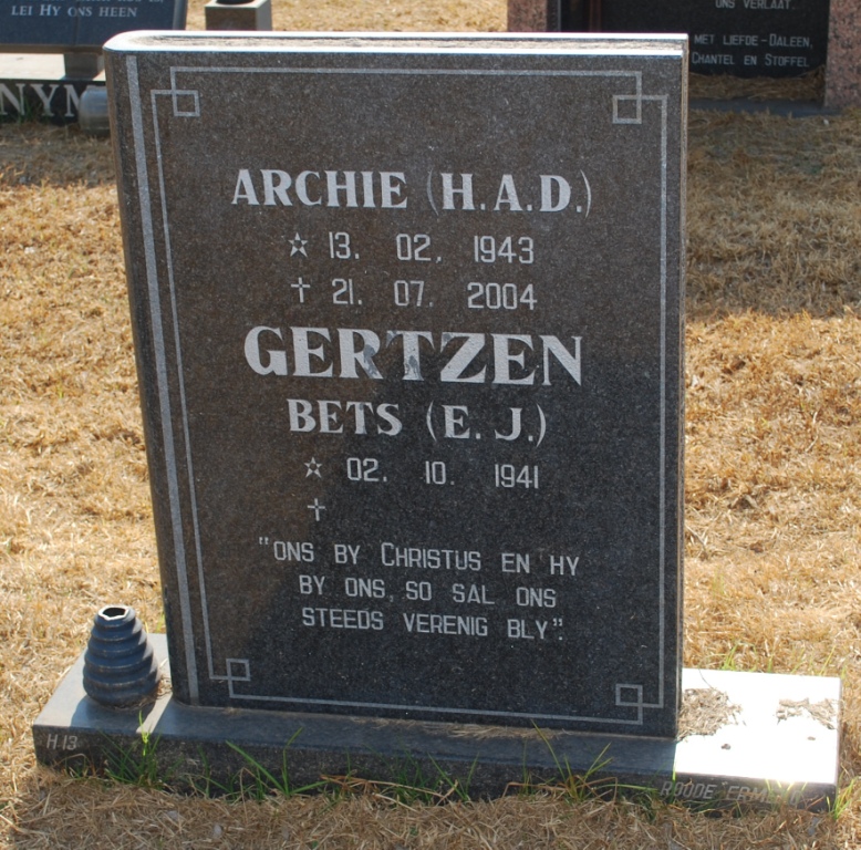GERTZEN H.A.D. 1943-2004 &amp; E.J. 1941