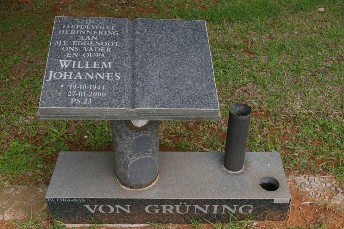 GRÜNING Willem Johannes, von 1944-2000