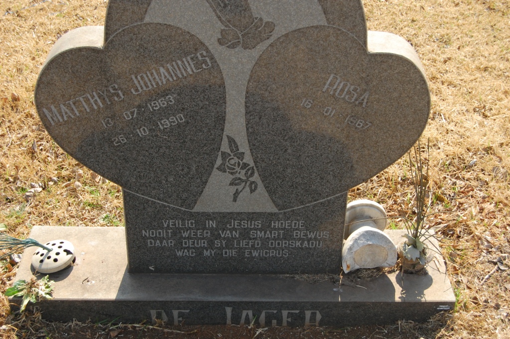 JAGER Matthys Johannes, de 1963-1990 &amp; Rosa 1967-