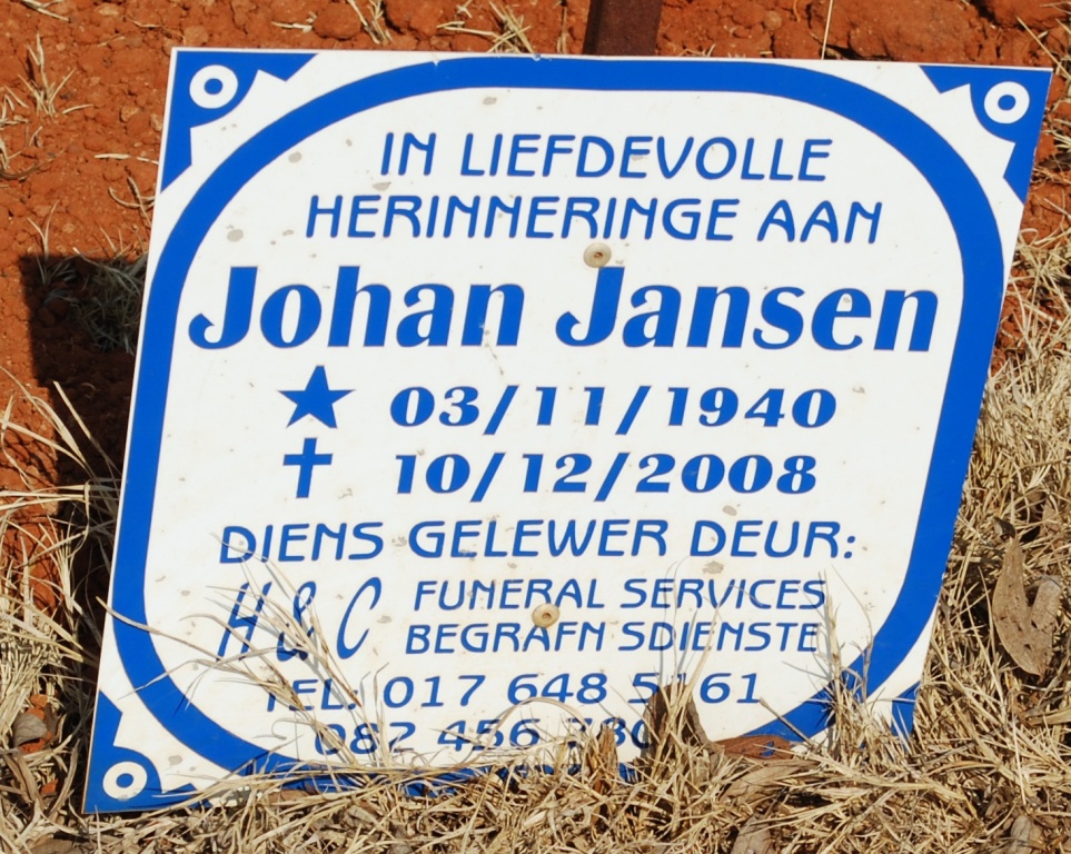 JANSEN Johan 1940-2008