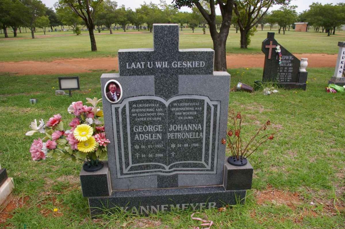 KANNEMEYER George Adslen 1937-2006 &amp; Johanna Petronella 1946- 