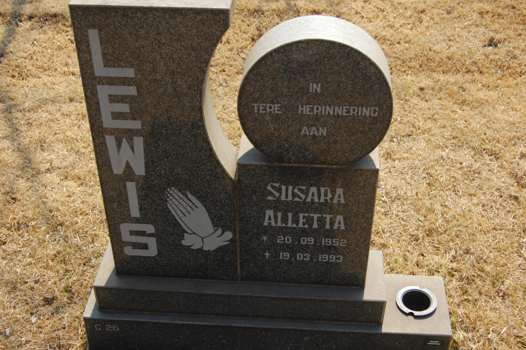 LEWIS Susara Aletta 1952-1993