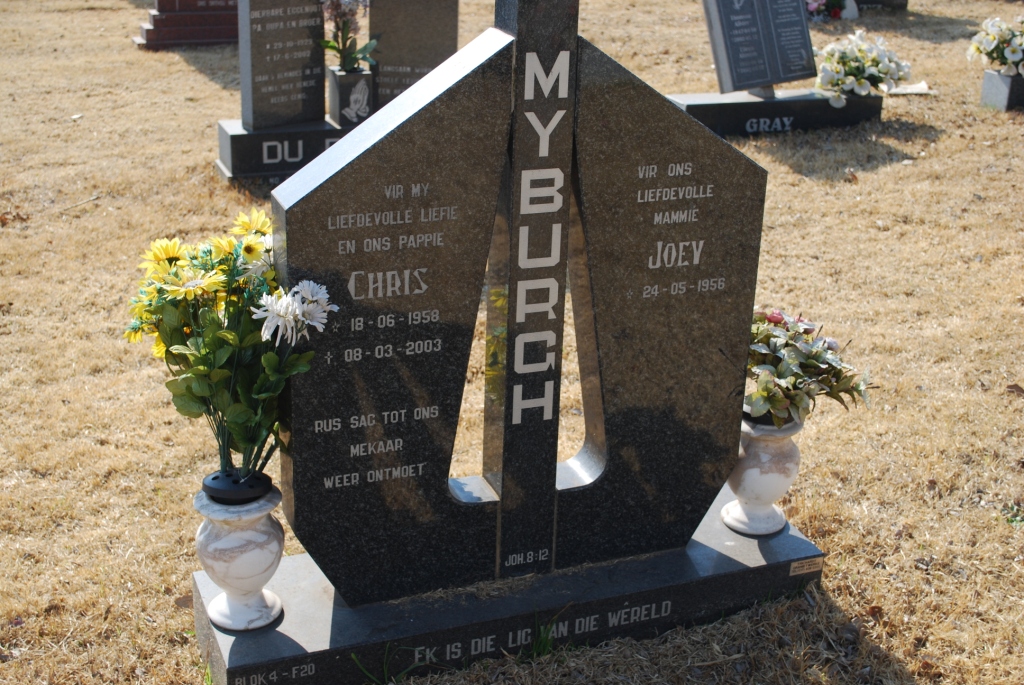 MYBURGH Chris 1958-2003 &amp; Joey 1956-