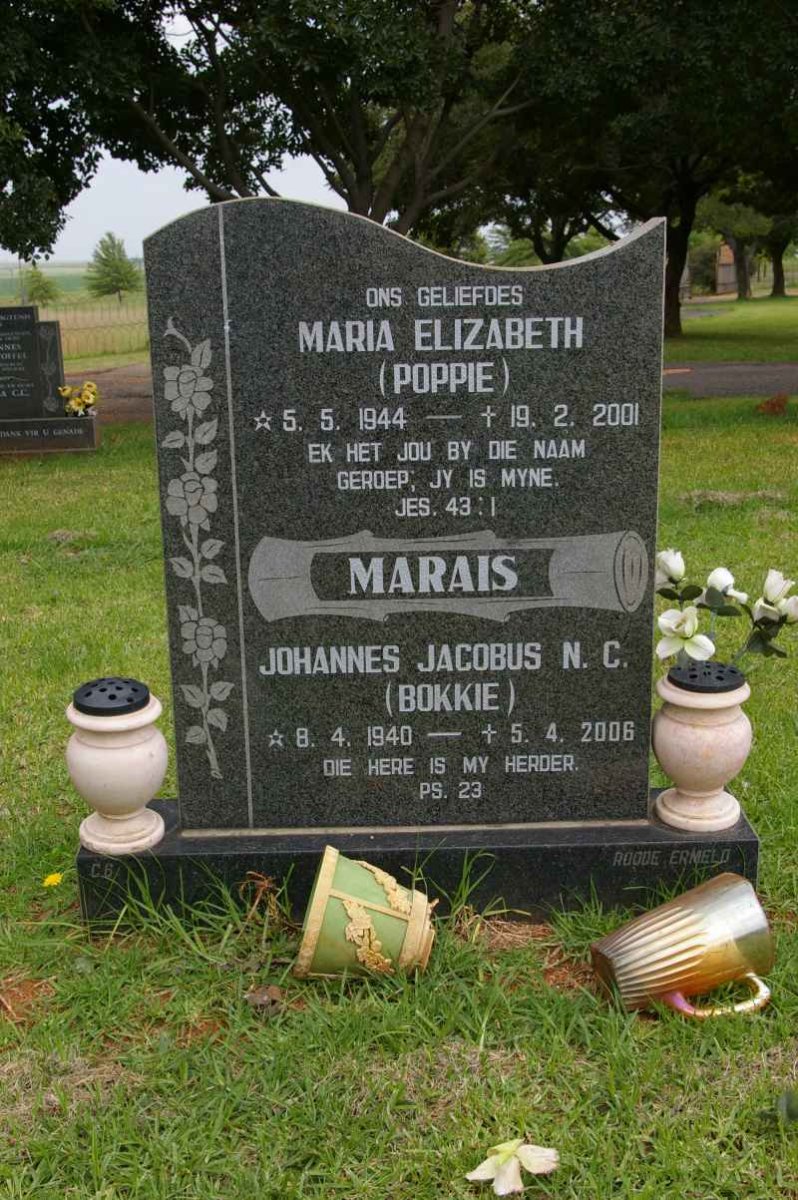 MARAIS Johannes Jacobus N.C. 1940-2006 &amp; Maria Elizabeth 1944-2001