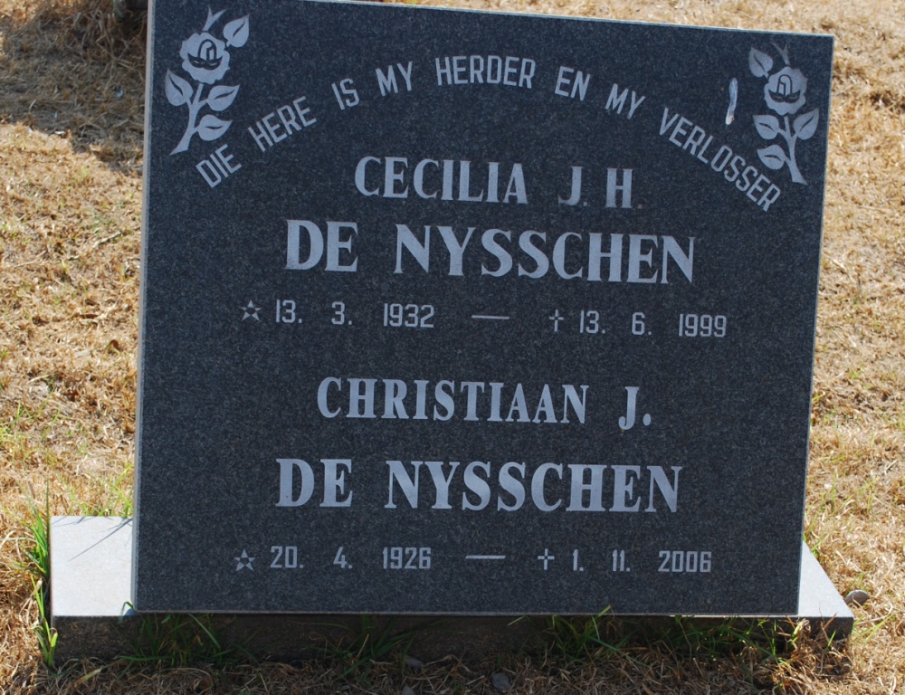 NYSSCHEN Christiaan J,. de 1928-2006 &amp; Cecilia J.H. 1932-1999