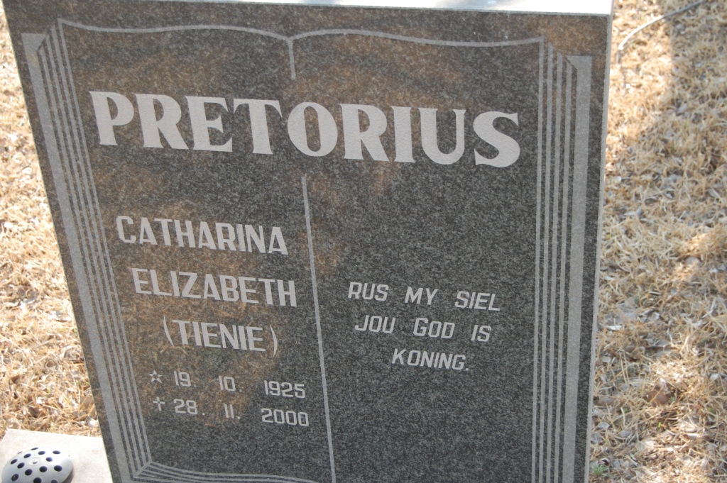 PRETORIUS Catharina Elzabeth 1925-2000