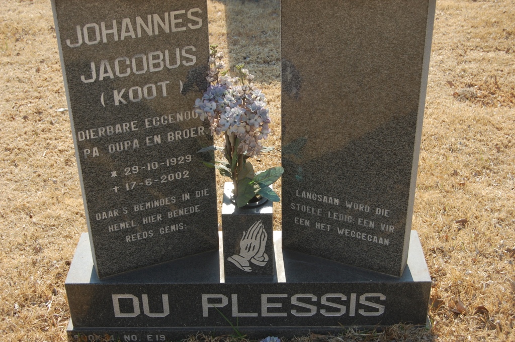 PLESSIS Johannes Jacobus, du 1929-2002