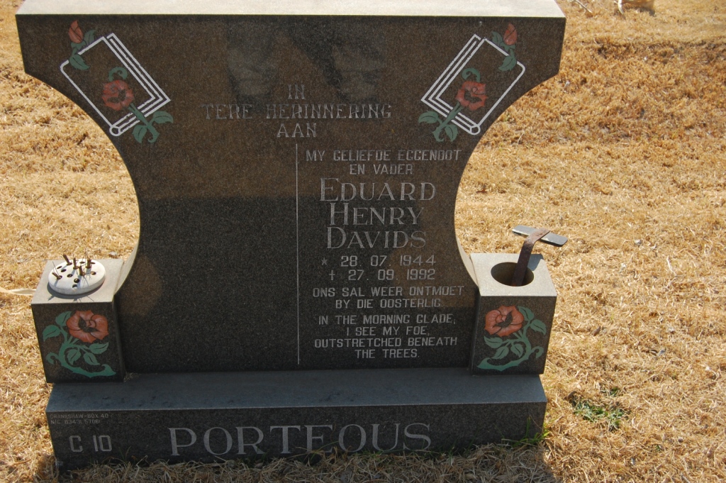 PORTEOUS Eduard Henry Davids 1944-1992