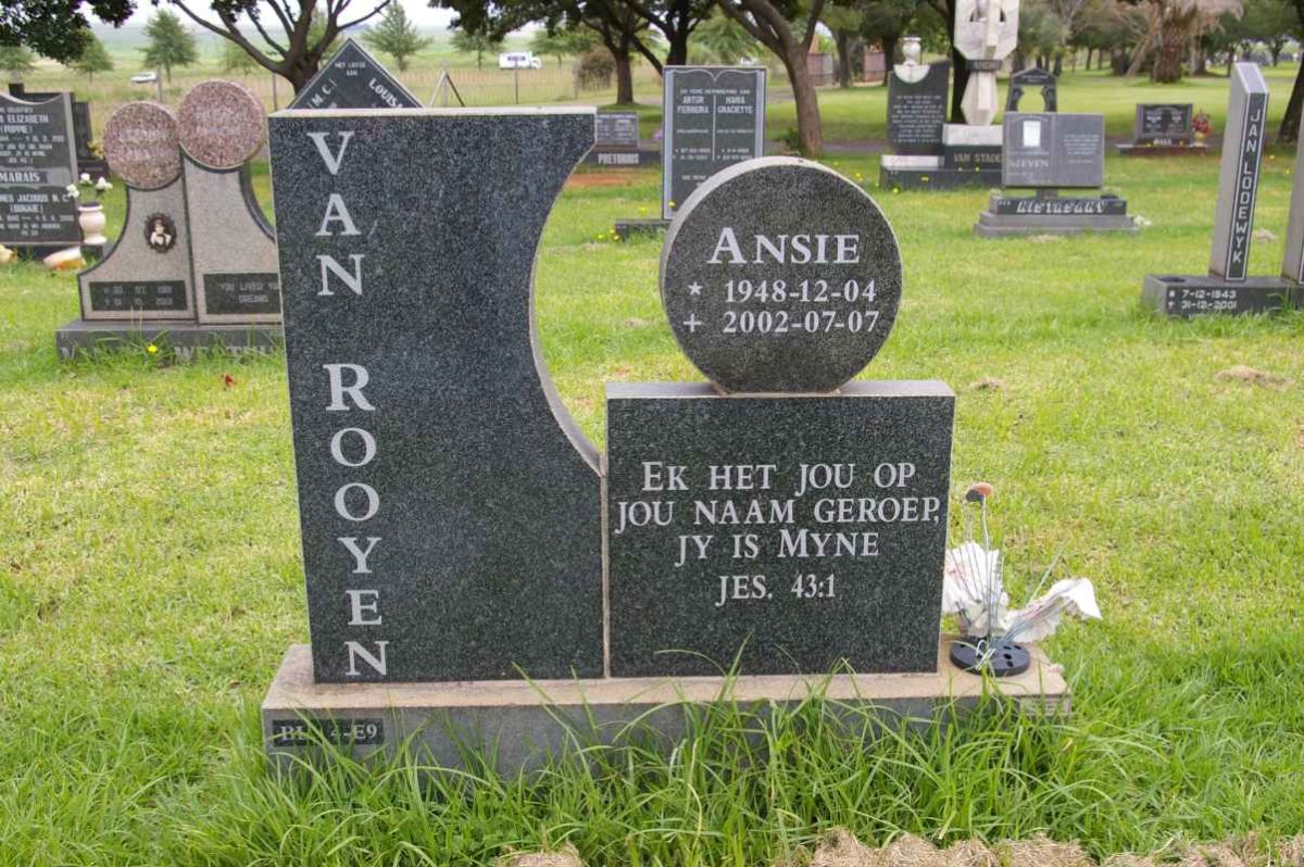 ROOYEN Ansie, van 1948-2002