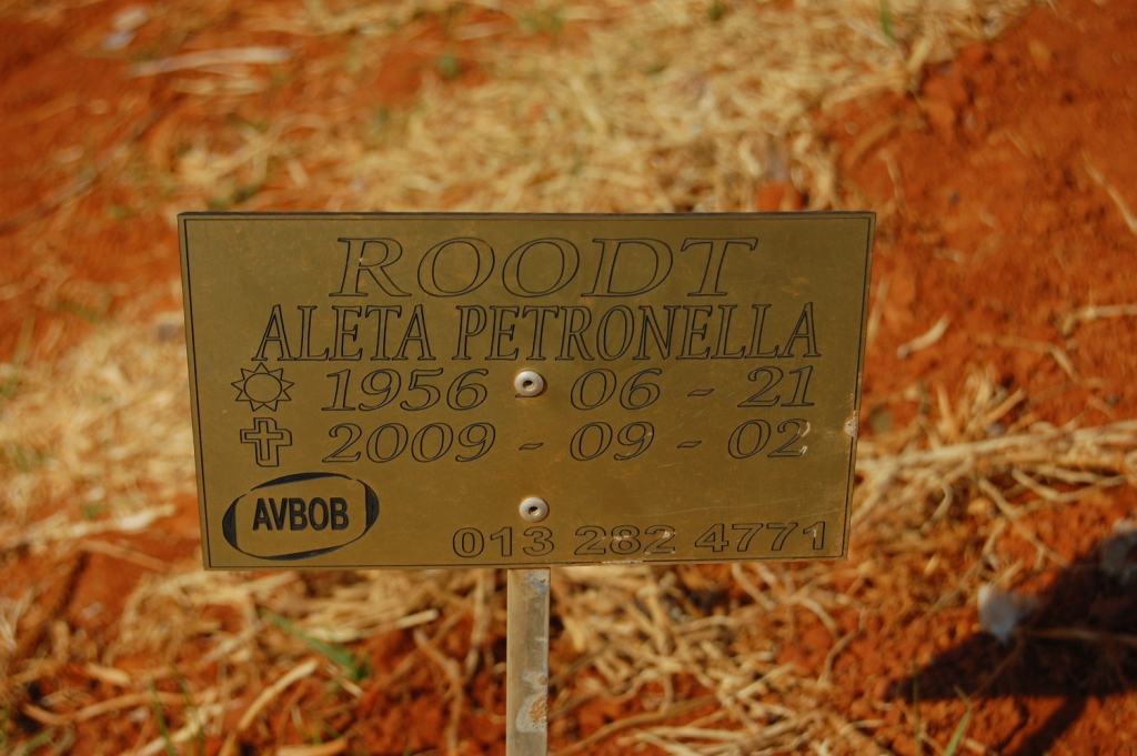 ROODT Aleta Petronella 1956-2009