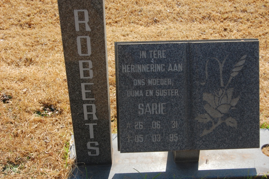 ROBERTS Sarie 1931-1995