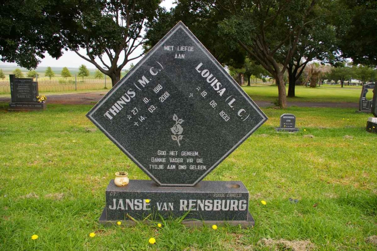 RENSBURG M.C., Janse van 1918-2001 &amp; L.C. 1933-