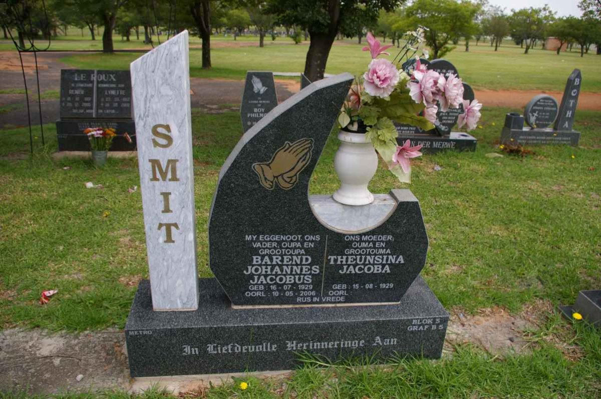 SMIT Barend Johannes Jacobus 1929-2006 &amp; Theunsina Jacoba 1929-