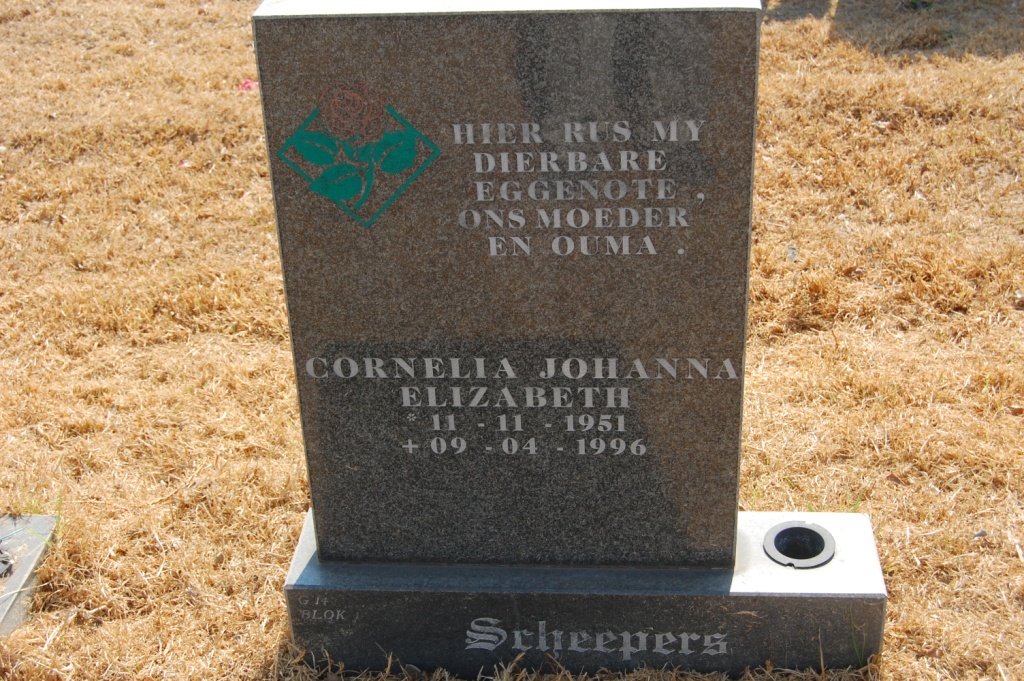 SCHEEPERS Cornelia Johanna Elizabeth 1951-1996