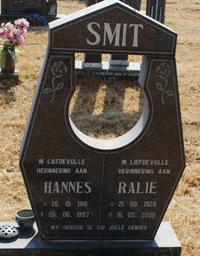 SMIT Hannes 1916-1997 &amp; Ralie 1929-2009