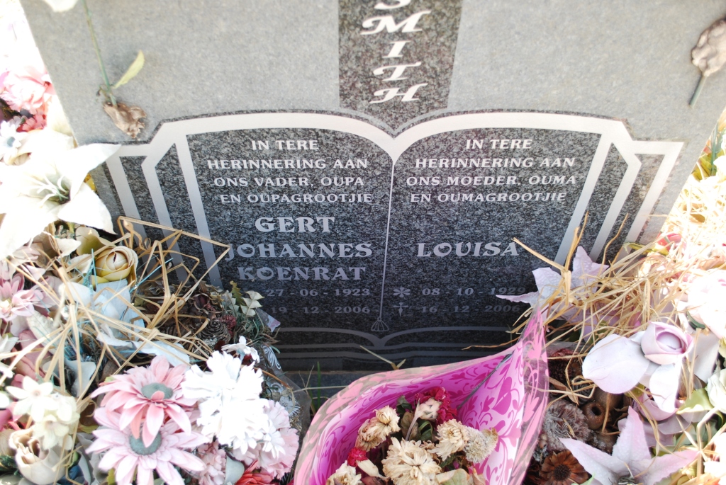 SMITH Gert Johannes Koenrat 1923-2006 &amp; Louisa 1929-2006