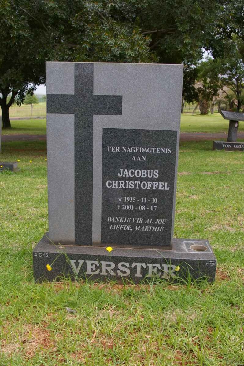 VERSTER Jacobus Christoffel 1935-2001