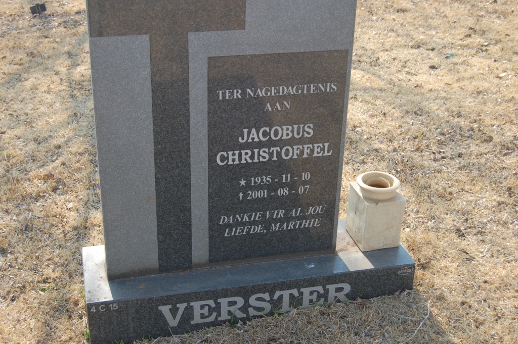 VERSTER Jacobus Christoffel 1935-2001