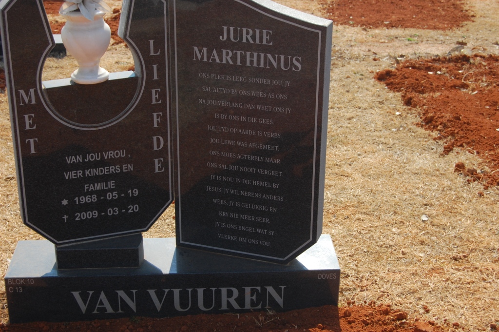 VUUREN Jurie Marthinus, van 1968-2009