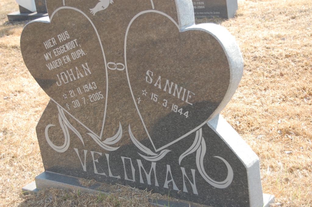 VELDMAN Johan 1943-2005 &amp; Sannie 1944-