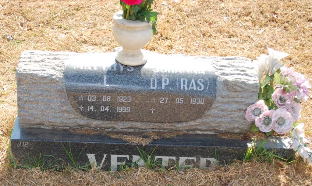 VENTER Matthys J. 1923-1999 &amp; Johanna D.P. RAS 1930-