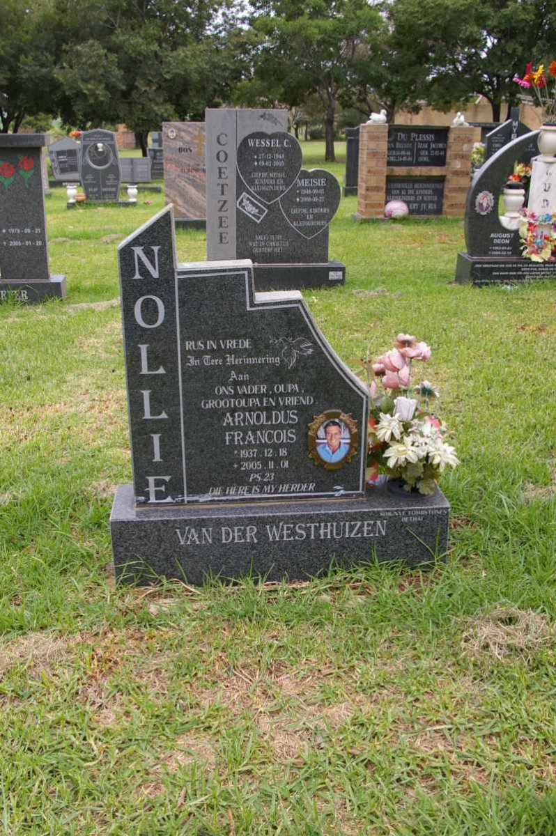 WESTHUIZEN Arnoldus Francois, van der 1937-2005