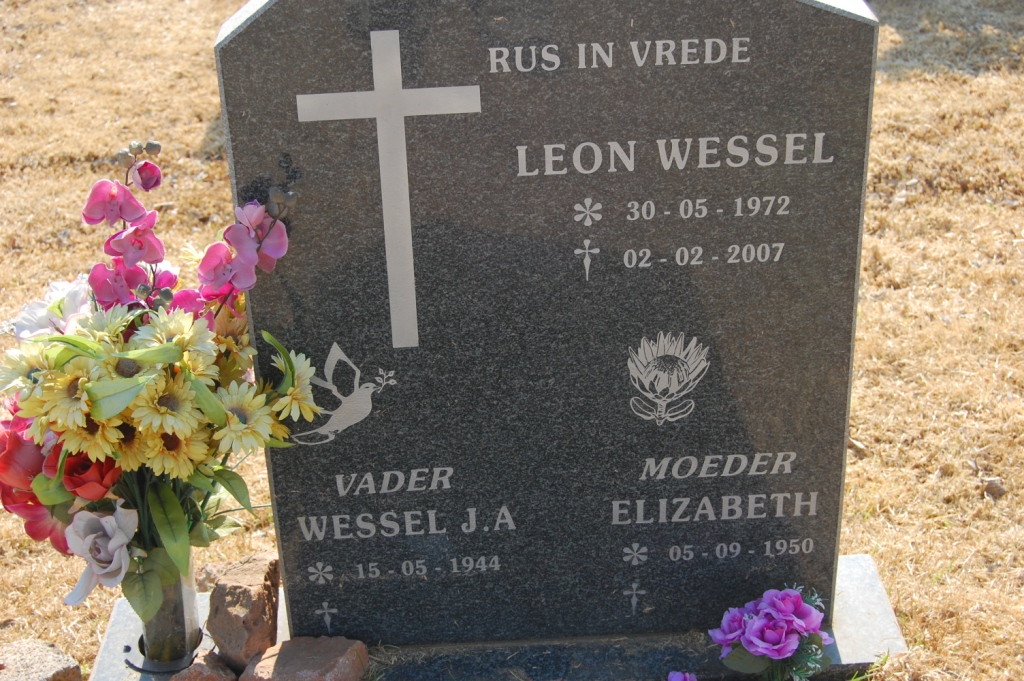 WESSELS Wessel J.A. 1944- &amp; Elizabeth 1950- :: WESSELS Leon 1972-2007
