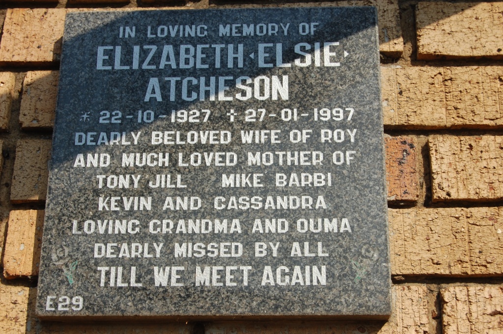 ATCHESON Elizabeth 1927-1997