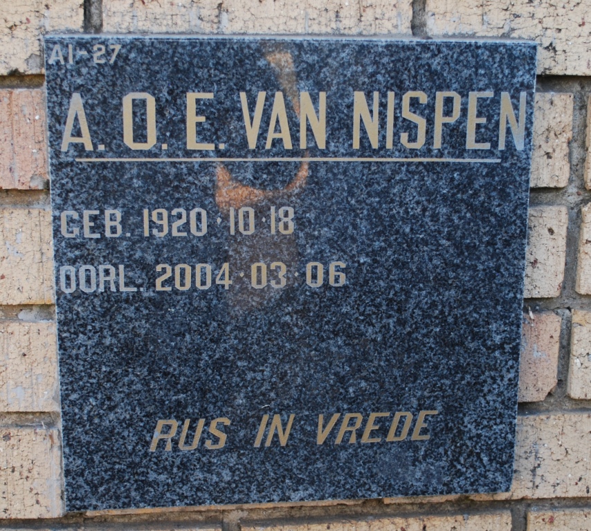 NISPEN A.O.E., van 1920-2004