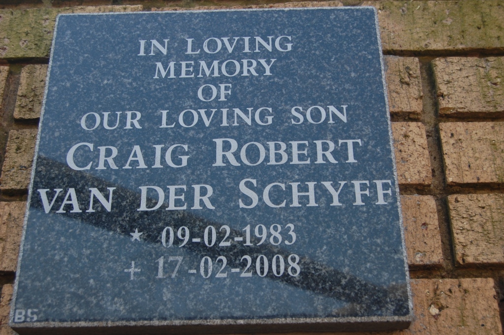 SCHYFF Craig Robert, van der 1983-2008