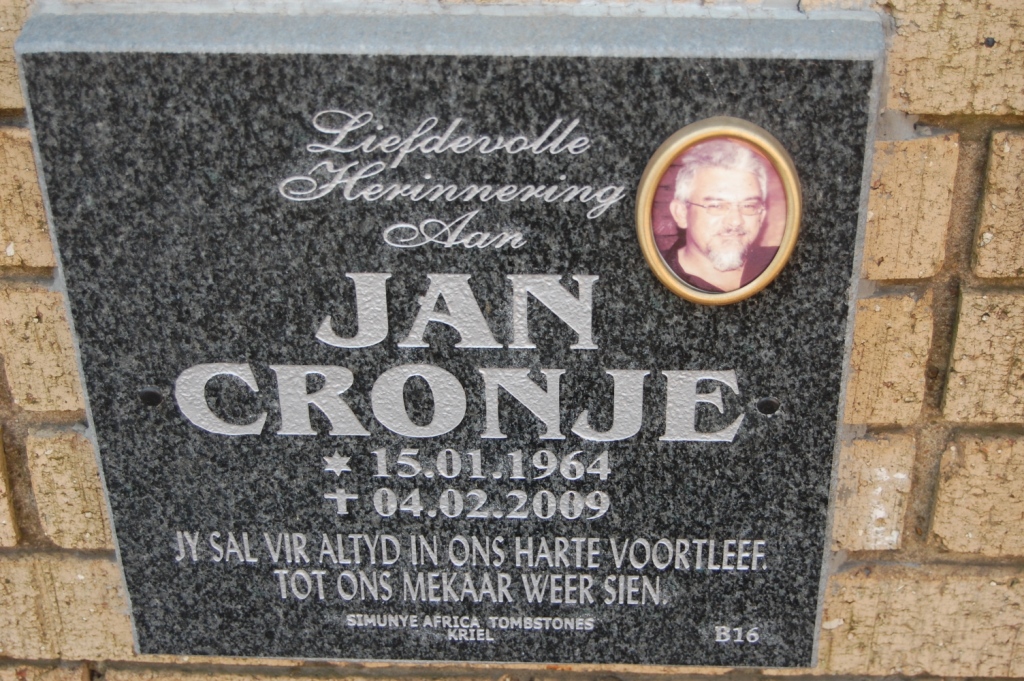 CRONJE Jan 1964-2009