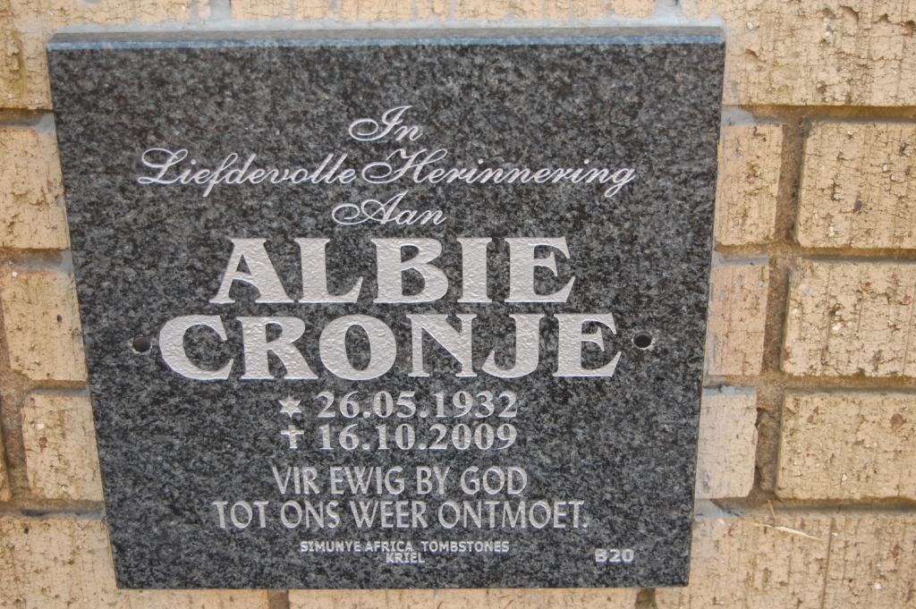 CRONJE Albie 1932-2009