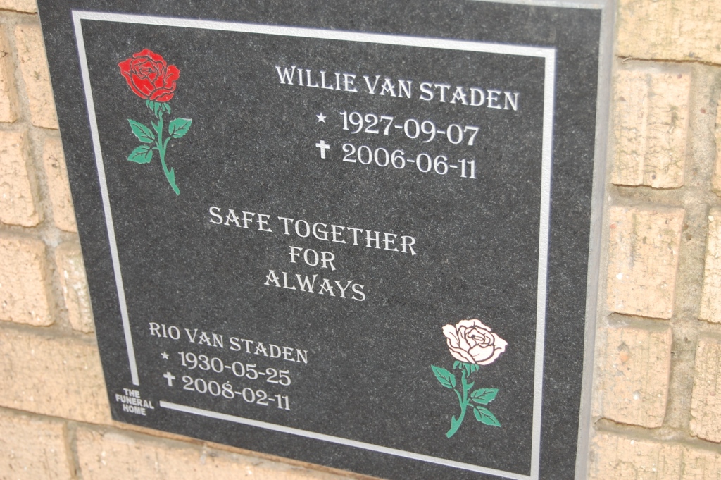 STADEN Willie, van 1927-2006 &amp; Rio 1930-2008