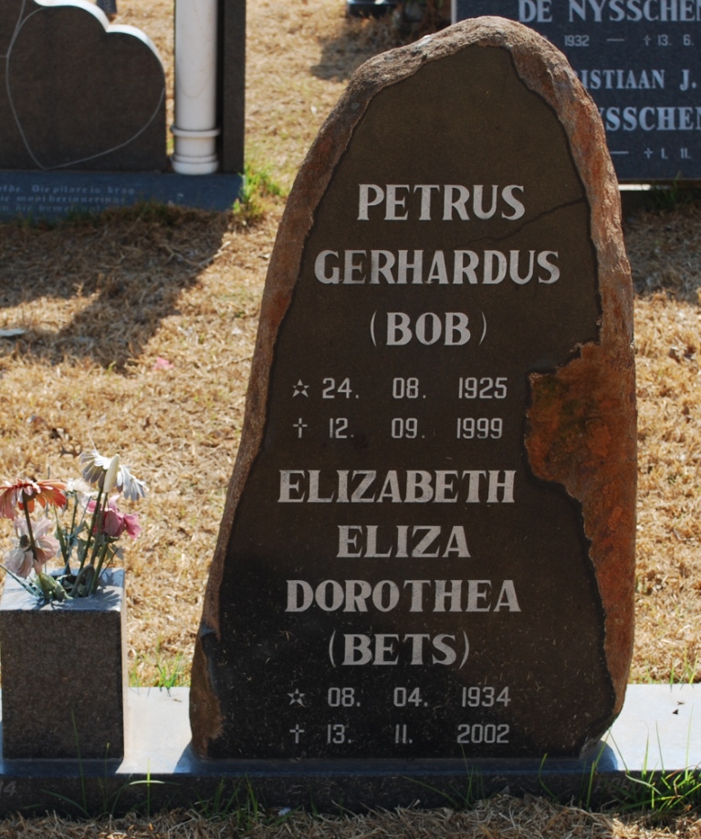 ? Petrus Gerhardus 1925-1999 &amp; Elizabeth Eliza Dorothea 1934-2002