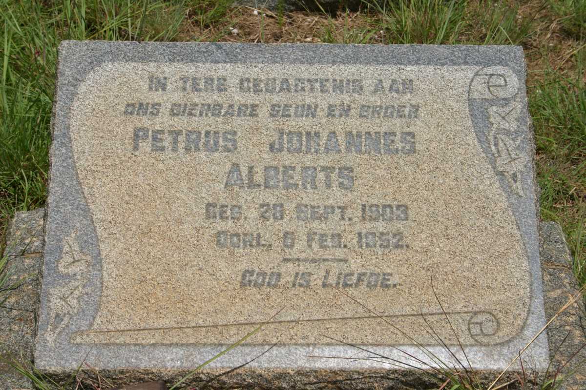 ALBERTS Petrus Johannes 1903-1952