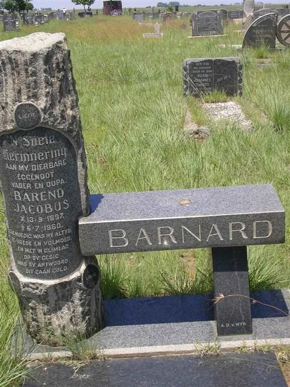 BARNARD Barend Jacobus 1897-1960